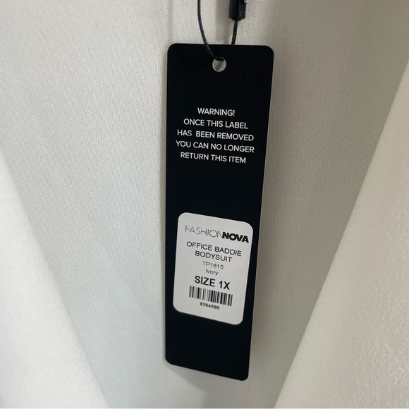 Fashion Nova White Bodysuit in color Ivory - Picture 2 of 7